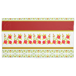 ブルゴーニュ白とライムグリーン 枕カバー