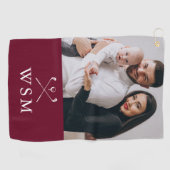 ブルゴーニュ白クラシックモノグラムフォトゴルフクラブ ゴルフタオル (横)