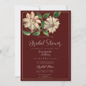 ブルゴーニュ白グリーンフローラブライダルシャワー 招待状 (正面)