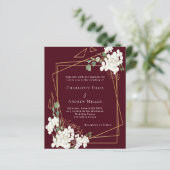 ブルゴーニュ白フローラ幾何学結婚式招待状 (スタンド正面)