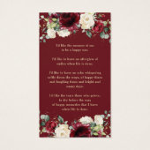 ブルゴーニュ白フローラ葬儀記念しおり (裏面)