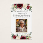 ブルゴーニュ白フローラ葬儀記念しおり (正面)