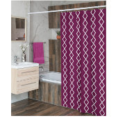 ブルゴーニュ白幾何学模様 シャワーカーテン