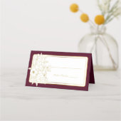 ブルゴーニュ白金ゴールドフローラバラエレガント表 プレイスカード (正面)