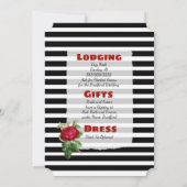 ブルゴーニュ白黒バードケージ結婚式招待状 招待状 (裏面)