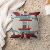 ブルゴーニュ石板ブルーオングレージオメトリックアートデザイン クッション (ブランケット)