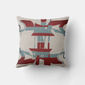 ブルゴーニュ石板ブルーオングレージオメトリックアートデザイン クッション (裏面)