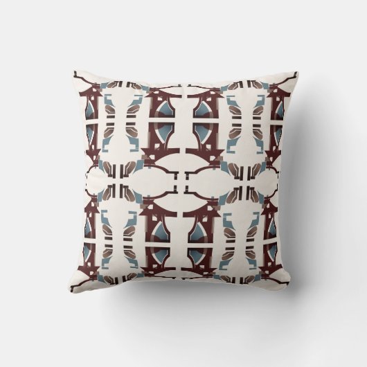 ブルゴーニュ石板ブルーオンベージュラージモザイクタイル クッション (裏面)