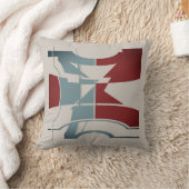 ブルゴーニュ石板ブルーグレーカーブジオメトリックデザイン クッション (ブランケット)