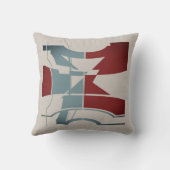 ブルゴーニュ石板ブルーグレーカーブジオメトリックデザイン クッション (裏面)