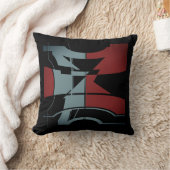 ブルゴーニュ石板ブルーブラックカーブジオメトリックデザイン クッション (ブランケット)