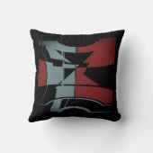 ブルゴーニュ石板ブルーブラックカーブジオメトリックデザイン クッション (裏面)