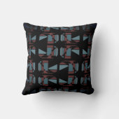 ブルゴーニュ石板ブルーボックスズブラック抽象デザイン クッション (裏面)