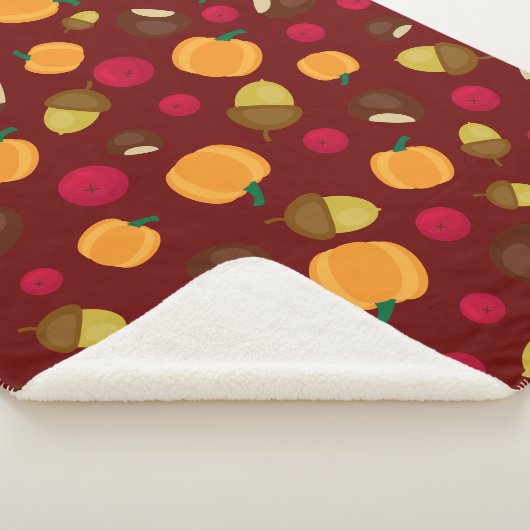 ブルゴーニュ秋のカボチャの果実の栗のパターン シェルパブランケット (3/4)