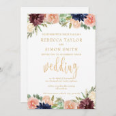 ブルゴーニュ秋の結婚式 招待状 (正面/裏面)