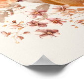 ブルゴーニュ秋の花模様ベビーシャワーウェルカム ポスター (角)