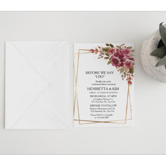 ブルゴーニュ秋または秋テーマリハーサルディナー 招待状