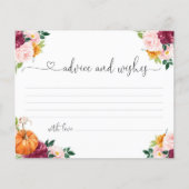 ブルゴーニュ秋アドバイスとウィッシュブライダルシャワーカード (正面)