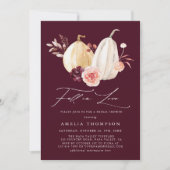 ブルゴーニュ秋インラブオータムブライダルシャワー 招待状 (正面)