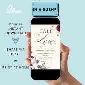 ブルゴーニュ秋インラブカップルウェディングシャワー 招待状