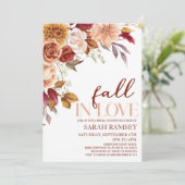 ブルゴーニュ秋インラブフローラ花ブライダルシャワー 招待状 (スタンド正面)