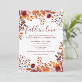 ブルゴーニュ秋インラブQRコードブライダルシャワー 招待状 (スタンド正面)