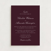 ブルゴーニュ秋ウィンターエレガントウェディング招待状 招待状