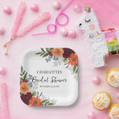 ブルゴーニュ秋ガーデンフローラブライダルシャワー ペーパープレート (パーティー)