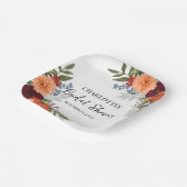 ブルゴーニュ秋ガーデンフローラブライダルシャワー ペーパープレート (傾斜あり)