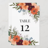 ブルゴーニュ秋ガーデン結婚フローラのテーブル番号 (正面/裏面)
