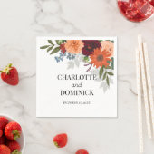 ブルゴーニュ秋ガーデン結婚フローラ スタンダードカクテルナプキン (インサイチュ)