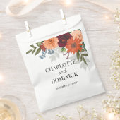 ブルゴーニュ秋ガーデン結婚フローラ フェイバーバッグ (クリップ留めされた状態)