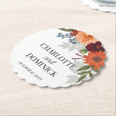 ブルゴーニュ秋ガーデン結婚フローラ ペーパーコースター (アングル)