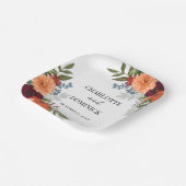 ブルゴーニュ秋ガーデン結婚フローラ ペーパープレート (傾斜あり)