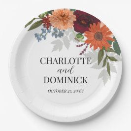 ブルゴーニュ秋ガーデン結婚フローラ ペーパープレート