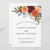 ブルゴーニュ秋ガーデン結婚フローラ 招待状 (正面/裏面)