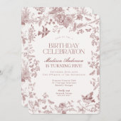 ブルゴーニュ秋トイレデジュイフローラバースデーパーティー 招待状 (正面/裏面)