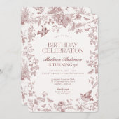 ブルゴーニュ秋トイレデジュイフローラバースデーパーティー 招待状 (正面/裏面)