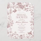 ブルゴーニュ秋トイレデジュイフローラブライダルシャワー 招待状 (正面/裏面)