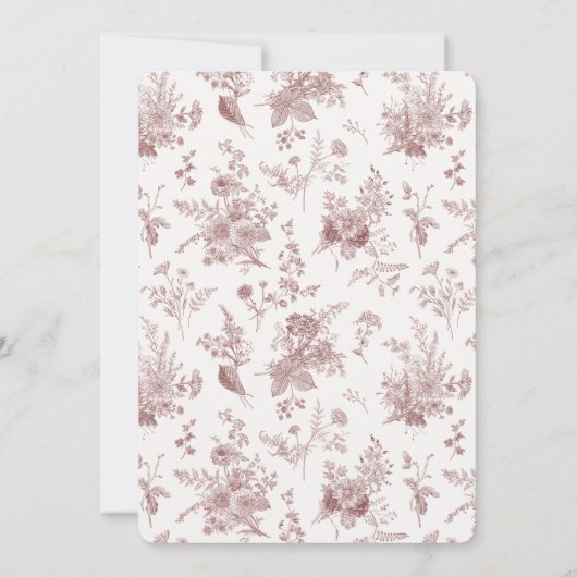 ブルゴーニュ秋トイレデジュイヴィンテージフローラ結婚ズ 招待状 (裏面)