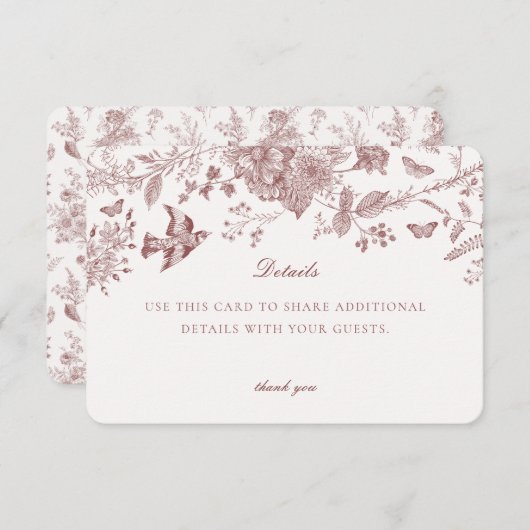 ブルゴーニュ秋トイレデジュイ詳細カードインサート エンクロージャーカード (正面/裏面)