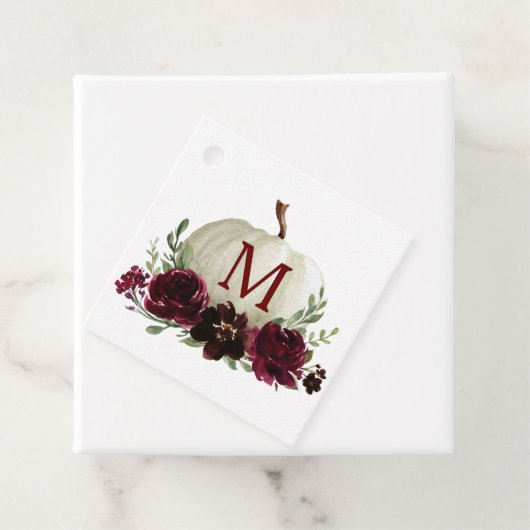 ブルゴーニュ秋パンプキンサンキューユーメッセージカード フェイバータグ (インサイチュ)