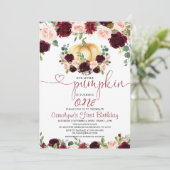 ブルゴーニュ秋パンプキン誕生日招待状 招待状 (スタンド正面)