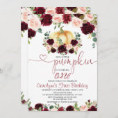 ブルゴーニュ秋パンプキン誕生日招待状 招待状 (正面/裏面)