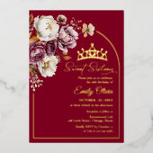 ブルゴーニュ秋フローラスウィート16写真実在 箔招待状 (正面)