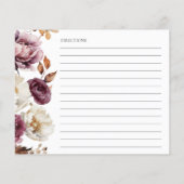 ブルゴーニュ秋フローラブライダルシャワーレシピカード (裏面)