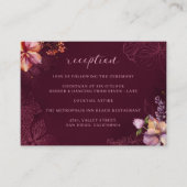 ブルゴーニュ秋フローラモノグラムウェディングレセプション エンクロージャーカード (正面)