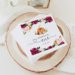 ブルゴーニュ秋フローラリトルカボチャ1歳 スタンダードカクテルナプキン