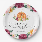 ブルゴーニュ秋フローラリトルカボチャ1歳 ペーパープレート (正面)