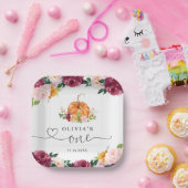 ブルゴーニュ秋フローラリトルカボチャ1歳 ペーパープレート (パーティー)